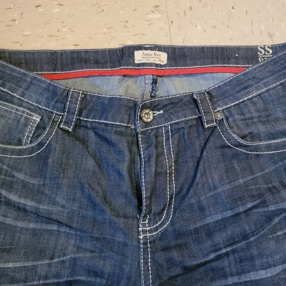 Antique Rivet Mens Jeans - Picture 2 of 4